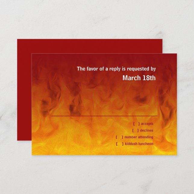 Bar Mitzvah Red and Orange RSVP (Front/Back)