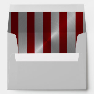 Bar Mitzvah Red and Silver Stripe Star of David Envelope