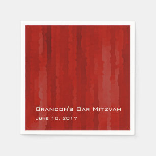 Bar Mitzvah Red Techno Streaks Napkin