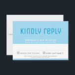 BAR MITZVAH RSVP cute stylish star of david blue Card<br><div class="desc">by kat massard >>> kat@simplysweetPAPERIE.com <<< A stylish design for your RSVP REPLY CARDS - to match your main invitations. A sophisticated and clever affordable option for the budget conscious bride. TIP :: 1. To resize / reposition the image/photo hit the orange "customise it" button. 2. You can also change...</div>