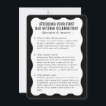 BAR MITZVAH service information advice black white Invitation<br><div class="desc">by kat massard >>> WWW.SIMPLYSWEETPAPERIE.COM <<<

A handy insert for your BAR/BAT MITZVAH outlining a few questions and answers</div>