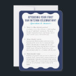 BAR MITZVAH service information advice navy blue  Invitation<br><div class="desc">by kat massard >>> WWW.SIMPLYSWEETPAPERIE.COM <<<

A handy insert for your BAR/BAT MITZVAH outlining a few questions and answers</div>