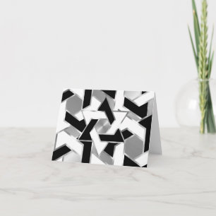 Bar Mitzvah Silver Black White Star of David Thank You Card