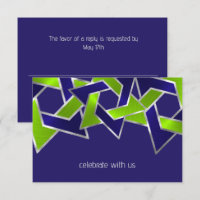 Bar Mitzvah Silver Blue Lime Green Star of David