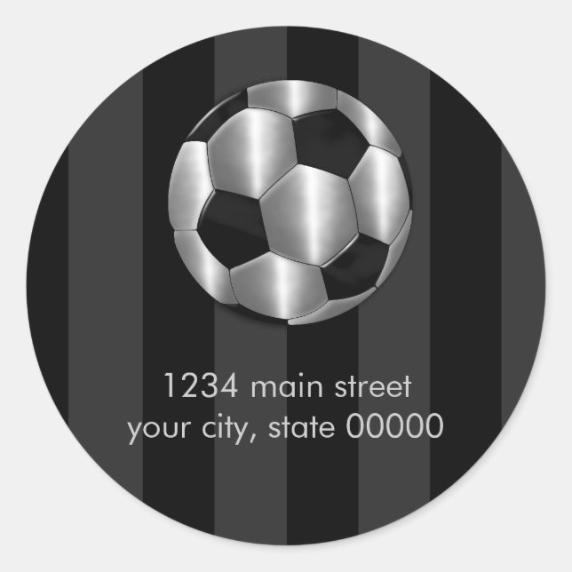 Bar Mitzvah Silver Soccer Balls Classic Round Sticker (Front)