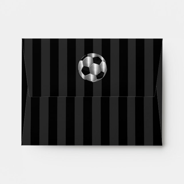Bar Mitzvah Silver Soccer Balls Envelopes (Back (Top Flap))