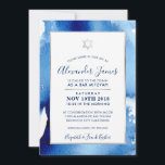 BAR MITZVAH silver star blue watercolor invite<br><div class="desc">by kat massard >>> kat@simplysweetPAPERIE.com <<< - - - - - - - - - - - - - - - - - - - - - - - - - - - - - - - - - - - - - - - - - - - - -...</div>