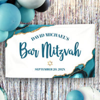 Bar Mitzvah Simple Modern Turquoise Agate Script