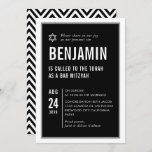 BAR MITZVAH simple modern typography black white Invitation<br><div class="desc">by kat massard >>> kat@simplysweetPAPERIE.com <<< CONTACT ME for custom wording or to add any lines in Hebrew Love the design, but would like to see some changes - another colour scheme, product, add a photo or adapted for a different occasion - no worries simply contact me - I am...</div>