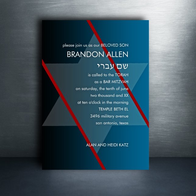 Bar Mitzvah Simple Modern You Choose Colours Invitation (Creator Uploaded)