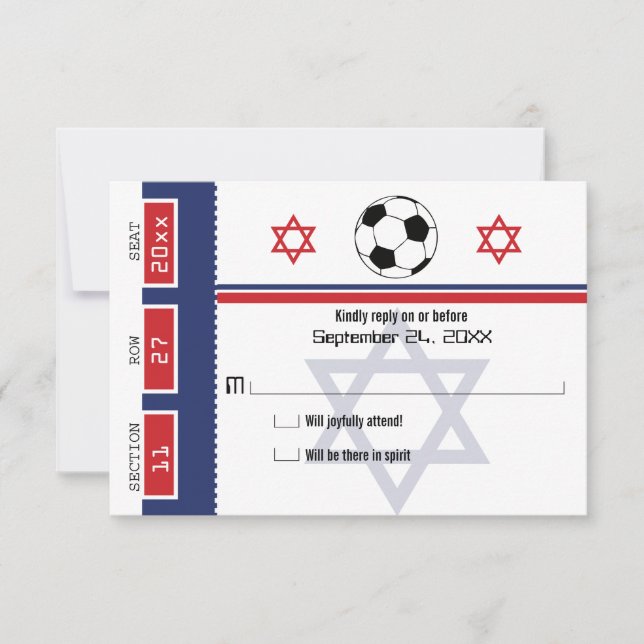Bar Mitzvah Soccer Ticket RSVP (Front)