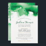 BAR MITZVAH star modern kelly green watercolor Invitation<br><div class="desc">by kat massard >>> kat@simplysweetPAPERIE.com <<< - - - - - - - - - - - - - - - - - - - - - - - - - - - - - - - - - - - - - - - - - - - - -...</div>