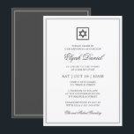 Bar Mitzvah Star of David Elegant Classic Invitation<br><div class="desc">Composed of elegant serif and cursive script typography on frame with a star of David. This design is timeless,  classic and elegant.

This is designed by Select Party Supplies,  exclusive for Zazzle.

Available here:
http://www.zazzle.com/selectpartysupplies</div>