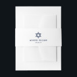 Bar Mitzvah Star of David Minimal Navy Blue White Invitation Belly Band<br><div class="desc">Compliment modern navy blue and white bar mitzvah invitations with stylish customised belly bands. The name and date on this template are simple to personalise. Colours and fonts are easy to change with the Zazzle design tool. The minimalist design features a Star of David and stylish vintage art deco typography....</div>