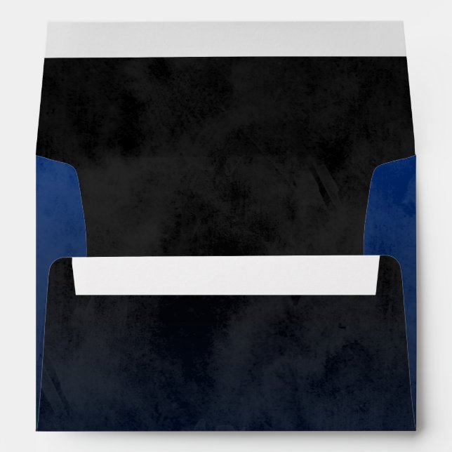 Bar Mitzvah Stylish Blue Star of David Ombre Envelopes (Back (Bottom))