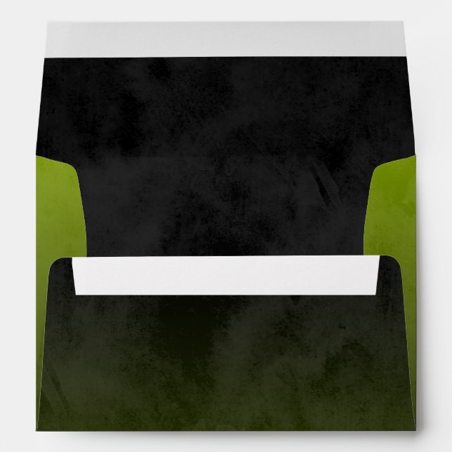 Bar Mitzvah Stylish Lime Green Star of David Ombre Envelope (Back (Bottom))