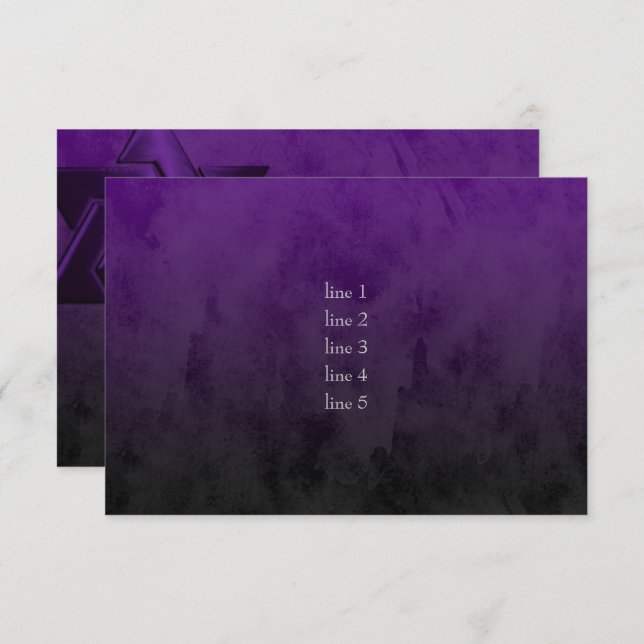 Bar Mitzvah Stylish Purple Star of David Ombre Invitation (Front/Back)