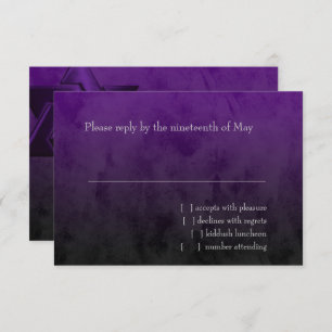 Bar Mitzvah Stylish Purple Star of David Ombre RSVP Card