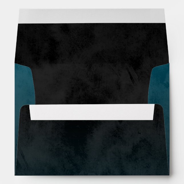 Bar Mitzvah Stylish Teal Blue Star of David Ombre Envelopes (Back (Bottom))