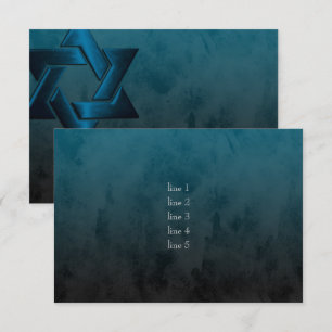 Bar Mitzvah Stylish Teal Blue Star of David Ombre Invitation