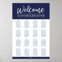 BAR MITZVAH TABLE PLAN 16 tables modern navy