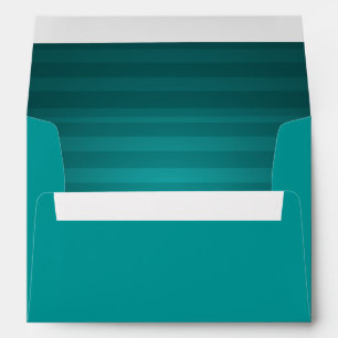 Bar Mitzvah Teal and Black Horizontal Stripe Envelope