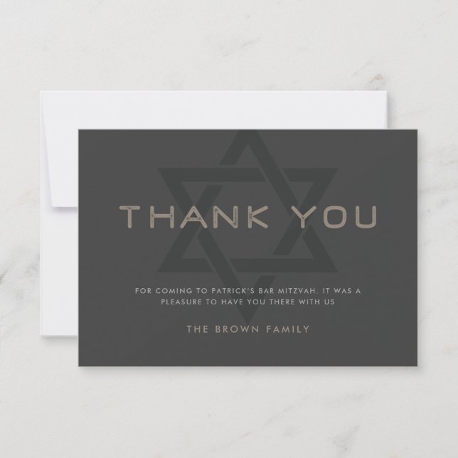Bar Mitzvah Thank You Card (Front)