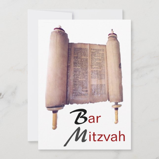 Bar Mitzvah Torah Invitation (Front)