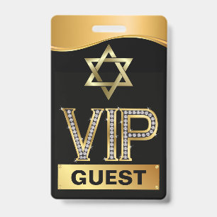 Bar Mitzvah VIP Lanyard BADGE - See Back ID Badge