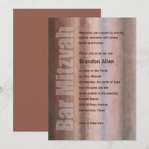 Bar Mitzvah Watercolor Stripes Invitation