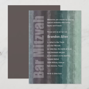 Bar Mitzvah Watercolor Stripes Invitation