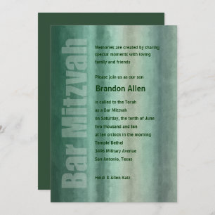 Bar Mitzvah Watercolor Stripes Invitation