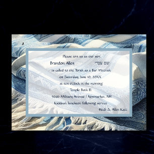 Bar Mitzvah Watercolor Tallit 4 Invitation