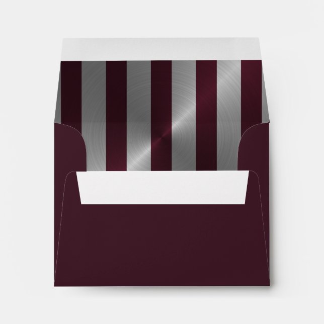 Bar Mitzvah Wine and Silver Stripe Envelopes (Back (Bottom))