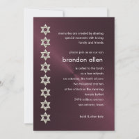 Bar Mitzvah Wine Sheen Silver Stars of David