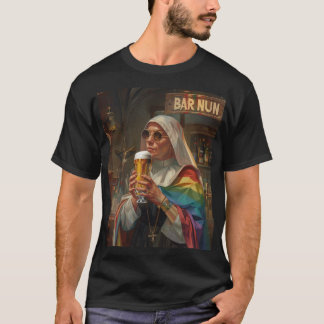 Bar Nun (Word Pun) Digital Art T-Shirt