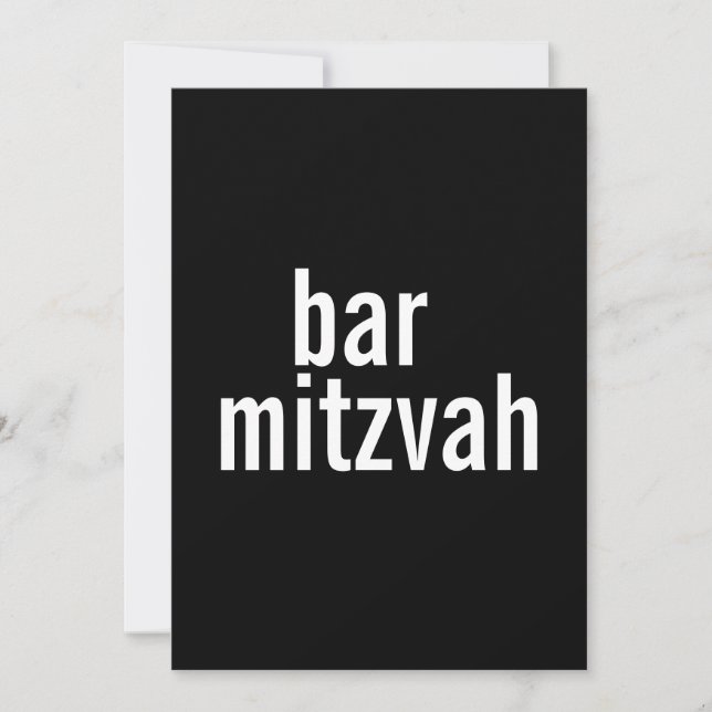 Bar or Bat Mitzvah Announcements {Black} (Front)