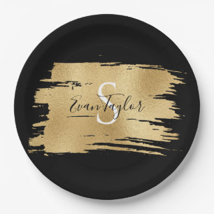 Bar or Bat Mitzvah Elegant Gold Paper Plate