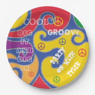 Bar or Bat Mitzvah Groovy Paper Plate