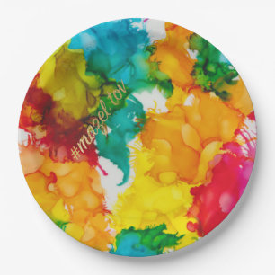 Bar or Bat Mitzvah Paper Plate Splash of Colour