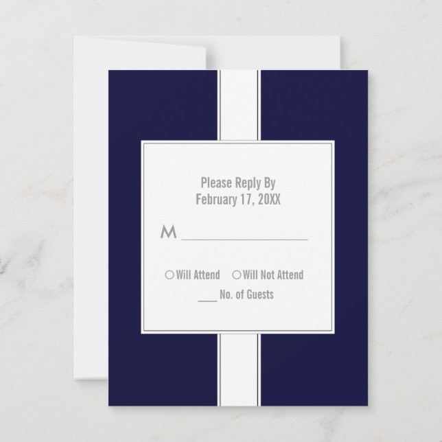 Bar or Bat Mitzvah Reply Cards {Dark Blue} (Back)