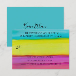Bar or Bat Mitzvah RSVP A Splash of Colour Card