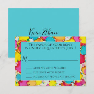 Bar or Bat Mitzvah RSVP A Splash of Colour Too Card