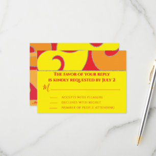 Bar or Bat Mitzvah RSVP Silvery Swirls Card