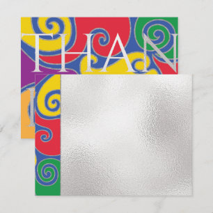 Bar or Bat Mitzvah Thank You Elegant Swirls Card