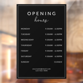 Bar Restaurant Opening Hours Black