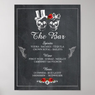 Bar Rustic Skull Halloween Sign Wedding Reception