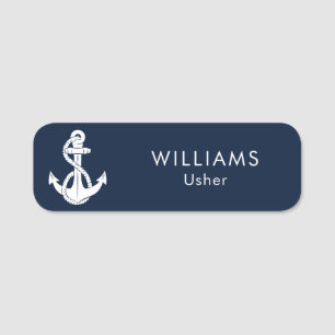 Bar Staff Personalised Nautical Anchor Boat Crew Name Tag
