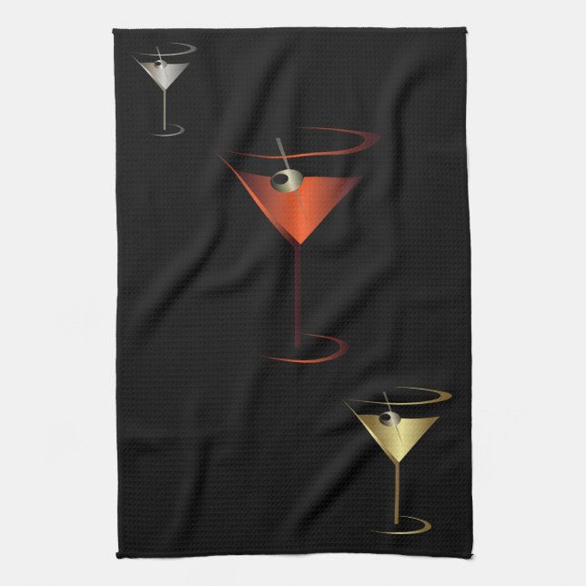 Bar Towel - Martini Cocktail Party (Vertical)