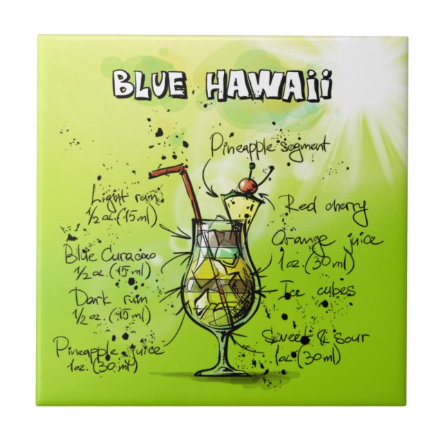 Bar Tropical Cocktail Recipe Tile (Front)